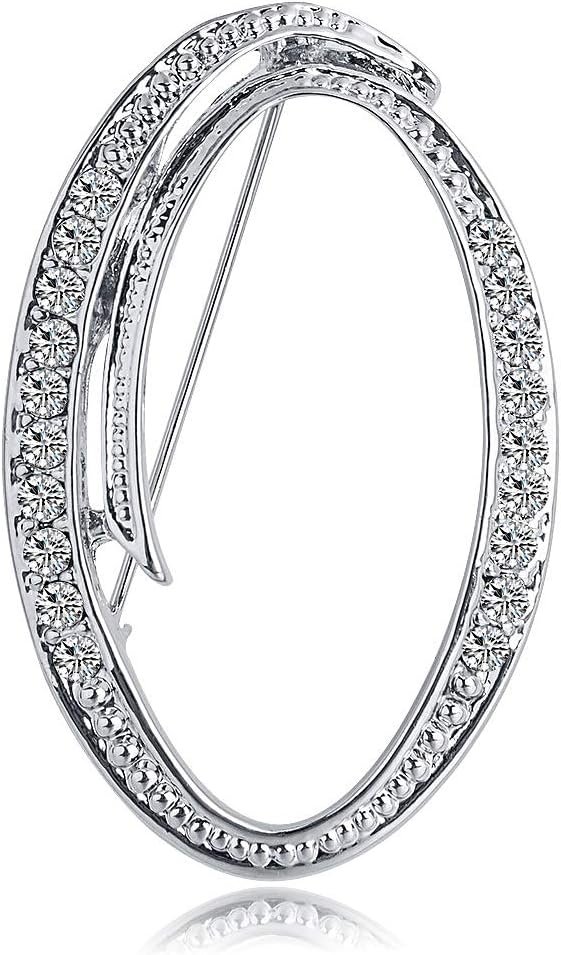 Letter Brooch Pins Initial Rhinestone Brooch for Women Crafts Silvery A-Z