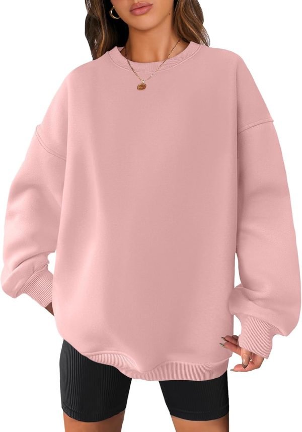 61fMiCEo48L._AC_SL1500 Women Oversized Sweatshirts Hoodies Fleece Crewneck Pullover Top Casual Fall Outfits Preppy Clothes Teen Girls 2024