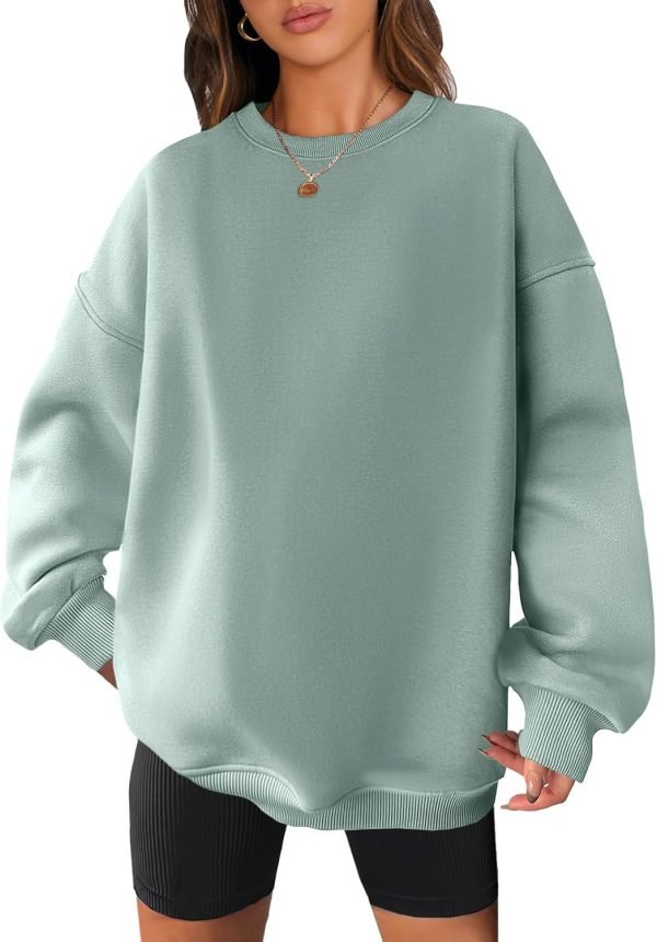 61fT_fYBATL._AC_SL1500 Women Oversized Sweatshirts Hoodies Fleece Crewneck Pullover Top Casual Fall Outfits Preppy Clothes Teen Girls 2024