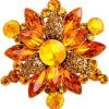 61iguLdstSL._AC_SL1000 Colorful Rhinestone Crystal Sunflower Brooch Pin for Women Dress Hat Decoration