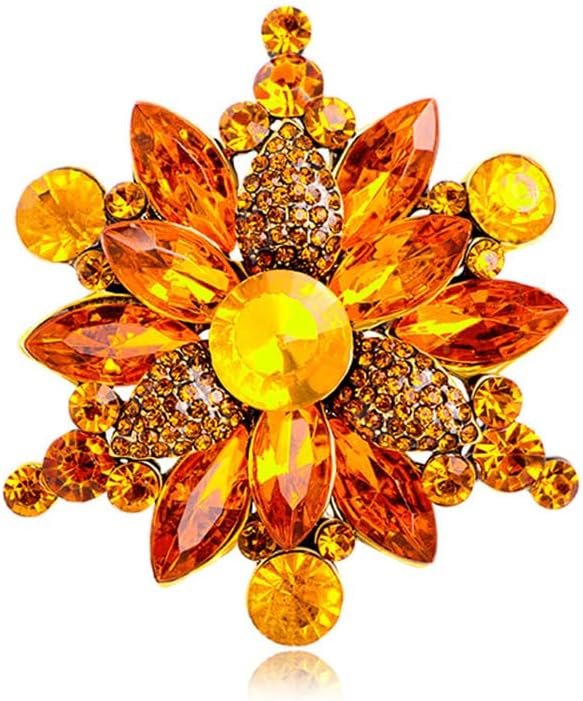 61iguLdstSL._AC_SL1000 Colorful Rhinestone Crystal Sunflower Brooch Pin for Women Dress Hat Decoration