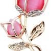 Lavender flower brooch crystal rhinestone tulip brooch elegant accessories jewelry women brooches and pins fashion jewelry wedding flowers lapel pin