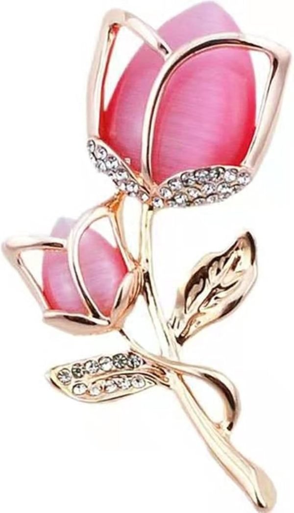 Lavender flower brooch crystal rhinestone tulip brooch elegant accessories jewelry women brooches and pins fashion jewelry wedding flowers lapel pin