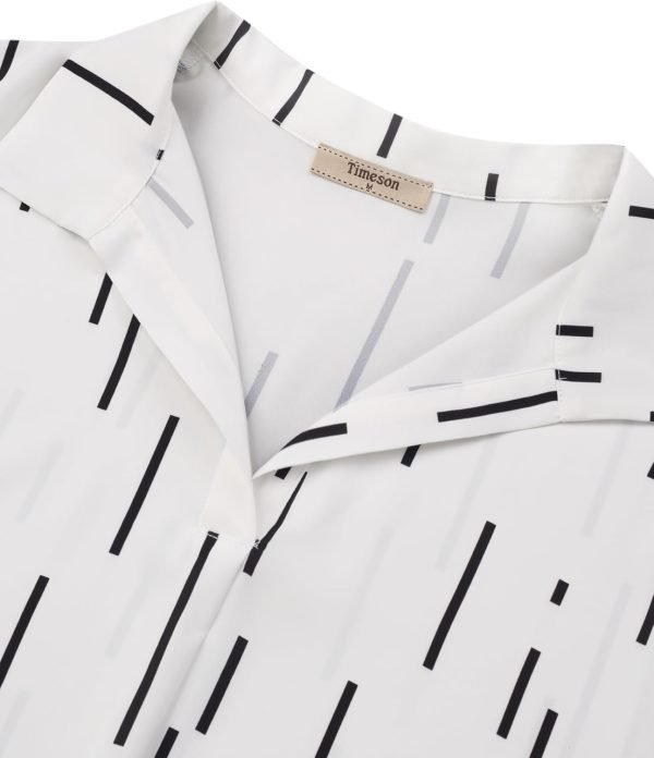Women's Short Sleeve Chiffon Blouses for Office Work Business Attire Collared Shirts