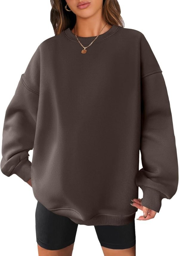 61m89UnrcOL._AC_SL1500 Women Oversized Sweatshirts Hoodies Fleece Crewneck Pullover Top Casual Fall Outfits Preppy Clothes Teen Girls 2024