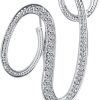 Letter Brooch Pins Initial Rhinestone Brooch for Women Crafts Silvery A-Z