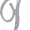Letter Brooch Pins Initial Rhinestone Brooch for Women Crafts Silvery A-Z