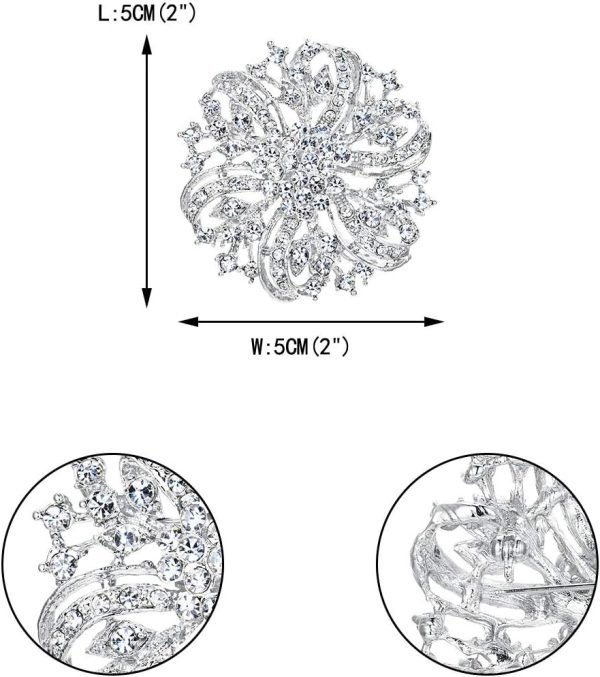 61qFTMwP1ML._AC_SL1200 Austrian Crystal Vintage Inspired Bridal Flower Brooch Corsage