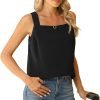 Blouse Tank Tops for Women Casual Summer Square Neck Chiffon Blouse Loose Flowy Sleeveless Tunic Shirts