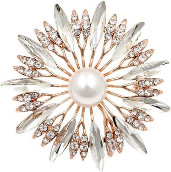 61r6plLCvzL._AC_SL1000 Colorful Rhinestone Crystal Sunflower Brooch Pin for Women Dress Hat Decoration