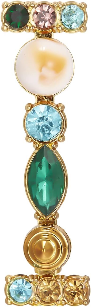 Crystal Pearl Initial Brooch Gold Plated Enamel Colorful Letter Alphabet Breastpin Pin for GIFTS