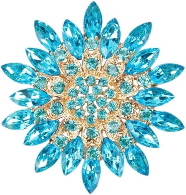 61rtJUNmXqL._AC_SL1000 Colorful Rhinestone Crystal Sunflower Brooch Pin for Women Dress Hat Decoration
