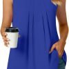 Women's Dressy Chiffon Blouses Crew Neck Sleeveless Tunic Tops Office Cute Work Shirts 2024 Summer Casual Tank Tops