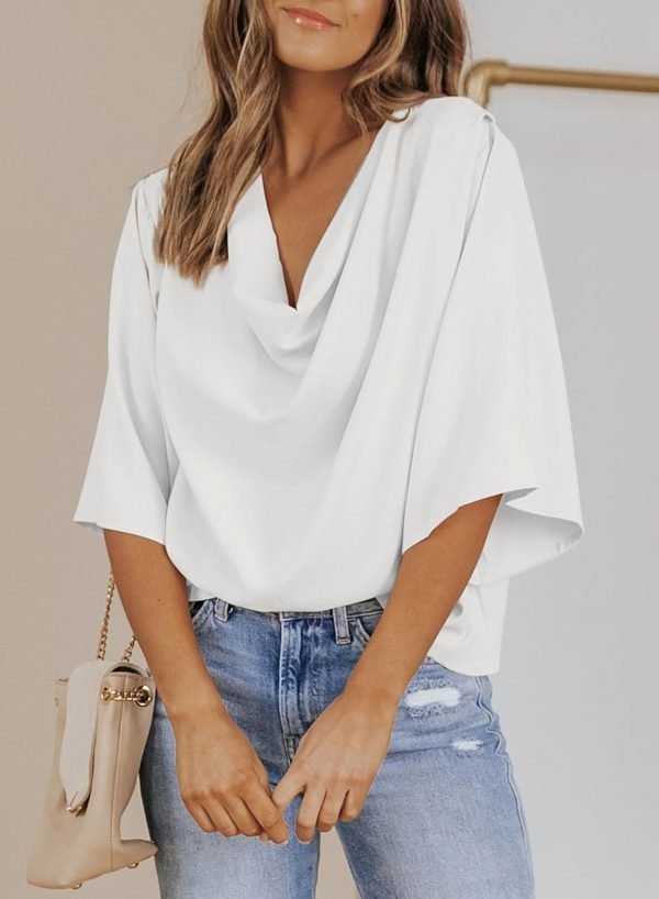 61tVYplWFHL._AC_SL1500 Womens Blouses and Tops Short Sleeve Chiffon Shirts and Tops