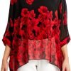 Women Chiffon Blouse Floral Batwing Sleeve Beach Cover Loose Tunic Shirt Tops