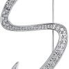 Letter Brooch Pins Initial Rhinestone Brooch for Women Crafts Silvery A-Z