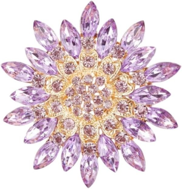 61wAhlfXBuL._AC_SL1000 Colorful Rhinestone Crystal Sunflower Brooch Pin for Women Dress Hat Decoration