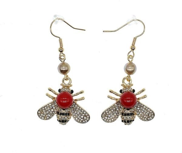 Honey Bee Brooches Crystal Insect Themed Bee Brooch Animal Fashion Shell Pearl Brooch Pin Gold Tone