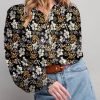 61xIL1-2HPL._AC Women's Casual V Neck Easel Floral Print Long Sleeve Blouses Smocked Button Down Shirts Bohemian Top
