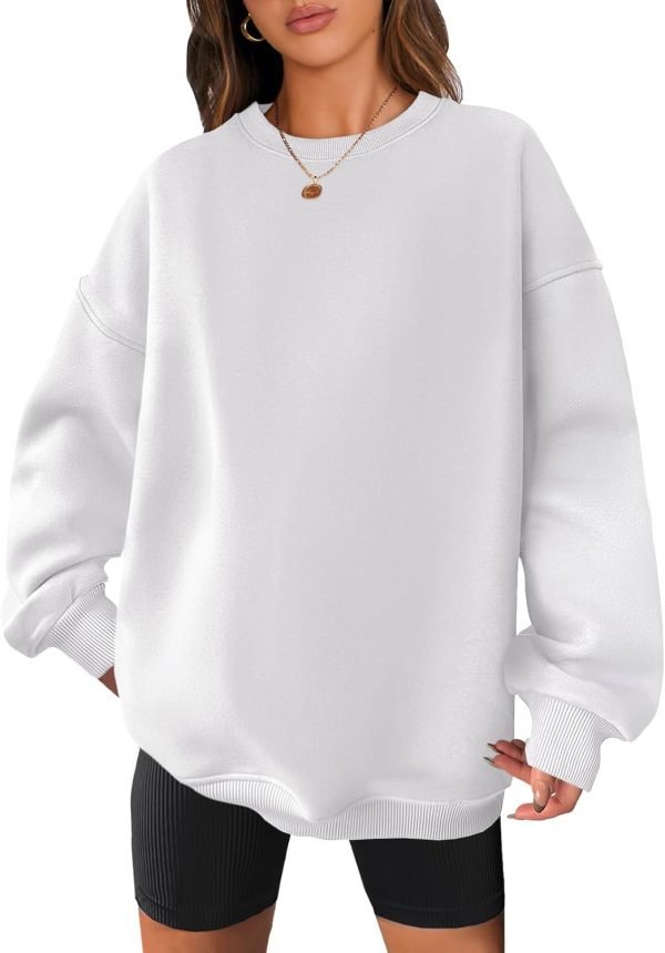61y1QFHe5ML._AC_SL1500 Women Oversized Sweatshirts Hoodies Fleece Crewneck Pullover Top Casual Fall Outfits Preppy Clothes Teen Girls 2024