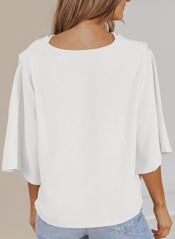61yTt6ZkeQL._AC_SL1500 Womens Blouses and Tops Short Sleeve Chiffon Shirts and Tops