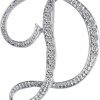 Letter Brooch Pins Initial Rhinestone Brooch for Women Crafts Silvery A-Z