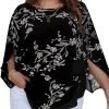 7117BEv24EL._AC_SL1491 Women Summer Batwing Sleeve Chiffon Tunic Tops Dressy Scoop Neck Casual Loose Flowy Shirts