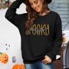 Embroidered Sweatshirt Women Halloween Sweatshirts Fall Lightweight Pullover Autumn Long Sleeve Top