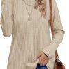 Long Sleeve Shirts for Women Lightweight Crew Neck Casual Tunic Tops