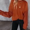 713jlGKzrXL._AC_SL1500 Women's 2024 Fall Long Sleeve Crew Neck Solid Color Cable Knit Chunky Casual Oversized Pullover Sweater Tops