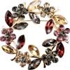 Flower Brooches for Women,Wreath Brooch Pin Rhinestone Brooch Pins Crystal Pearl Flower Brooches Pins Rose Flower Brooches Rose Floral Vintage Brooch for Women Girls Coats,Wedding,Shawls,Parties,Proms