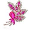 Big Large Brooch Pin Austrian Crystal Leaf Shape Bouquet Rhinestone Scarf Decoration Wreath Cloth Brooches Pins For Women Girls
