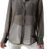 715-jQSB9fL._AC_SL1500 Women's Sheer Mesh Button Up Shirt Long Sleeve See Through Blouse