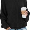 Womens 2024 Winter Fall Solid Turtleneck High Neck Balloon Long Sleeve Sweaters Pullover Outerwear