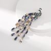 Rhinestone Peacock Tassel Brooch Pins for Women Fashion