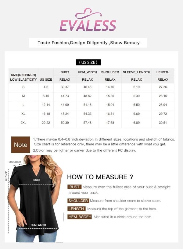 Women's Dressy Casual Business Work Chiffon Blouses Tops Summer V Neck Cute Loose Petal Short Sleeve T-Shirts