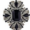 Vintage Austrian Crystal Rhinestone Cross Flowers Shaped Brooch Pin Elegant Jewelry For Women Girls