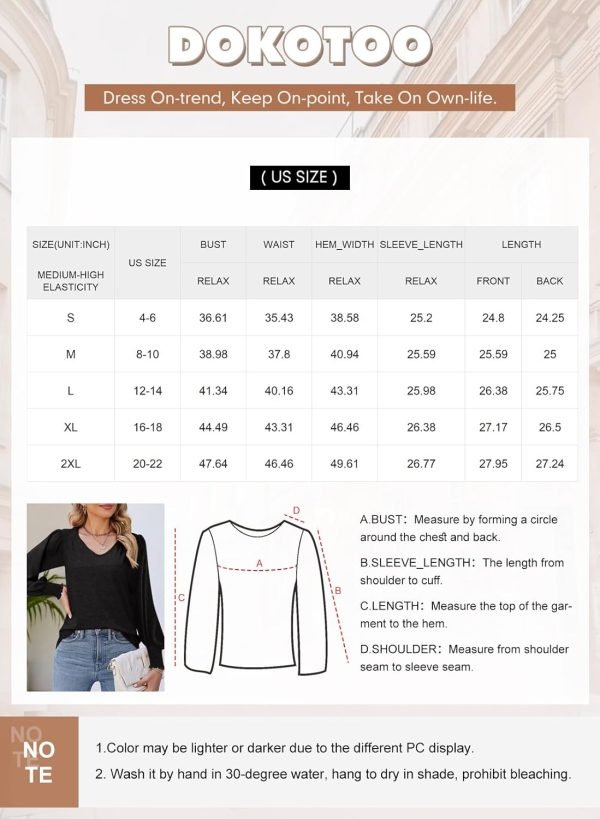 Women's Casual Long Sleeve Tops Shirred Shoulders Solid Color Knit Ribbed T Shirts Blouses