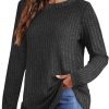 Long Sleeve Shirts for Women Lightweight Crew Neck Casual Tunic Tops
