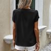 Short Sleeve Blouses for Women 2024 Summer Western Chiffon Shirts Dressy Casual Pearl Tops
