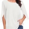 Womens Tops Dressy Casual Summer Chiffon Blouse 3/4 Sleeve Loose Mesh Tunic Shirts