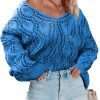 Fall Sweaters Round Neck Crochet Hollow Out Cute Winter Pullover Sweaters for Women Trendy 2024