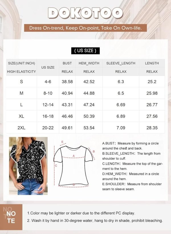 Womens Tops Summer Casual Boho Floral Print Short Sleeve Half Button Down V Neck Chiffon Blouses Shirts