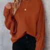 71GsTIsvUwL._AC_SL1500 Women's 2024 Fall Long Sleeve Crew Neck Solid Color Cable Knit Chunky Casual Oversized Pullover Sweater Tops