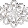 71KgZt7cndL._AC_SL1200 4 Inch Flower Ribbon Brooch Clear Austrian Crystal