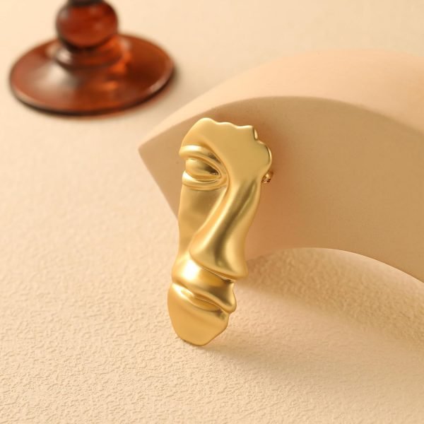 Vintage Mask Brooch Minimalist Metal Figure Brooches for Women Men