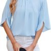 71M5jSwkhhL._AC_SL1500 Women's Chiffon Blouse 3/4 Sleeve Crew Neck Loose Tops Casual Blouses Shirt
