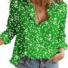 Women's Casual V Neck Alicia Floral Print Roll Up Long Sleeve Chiffon Button Down Blouses Bohemian Top Shirts