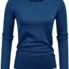 Women's High Stretchy Long Sleeve Pullover Sweater Blouse Top