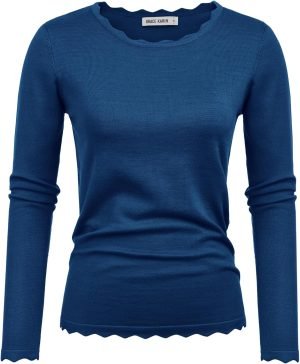71OQgah2szL._AC_SL1500 Women's High Stretchy Long Sleeve Pullover Sweater Blouse Top